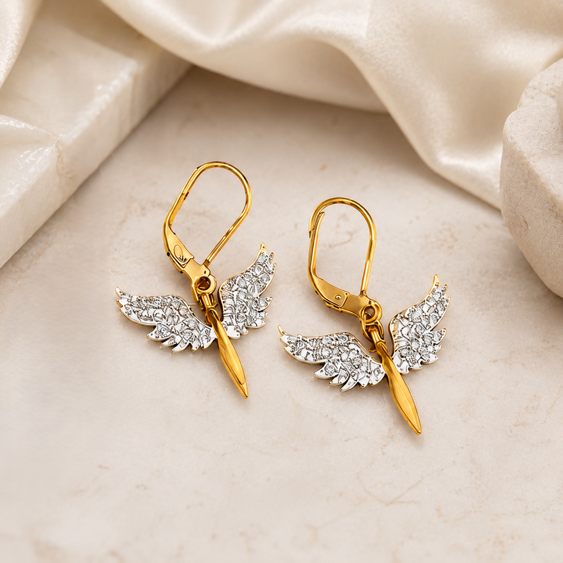 Angel Riot Wing Necklace With Earrings Jewellery Set