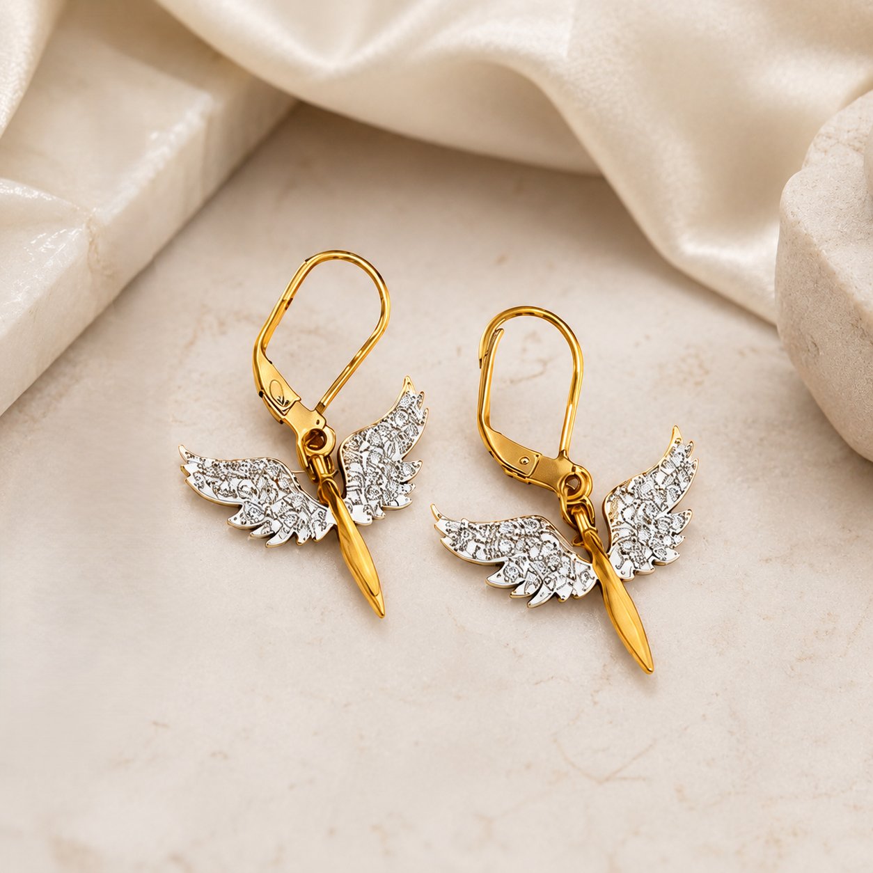 Angel Riot Wing Necklace With Earrings Jewellery Set