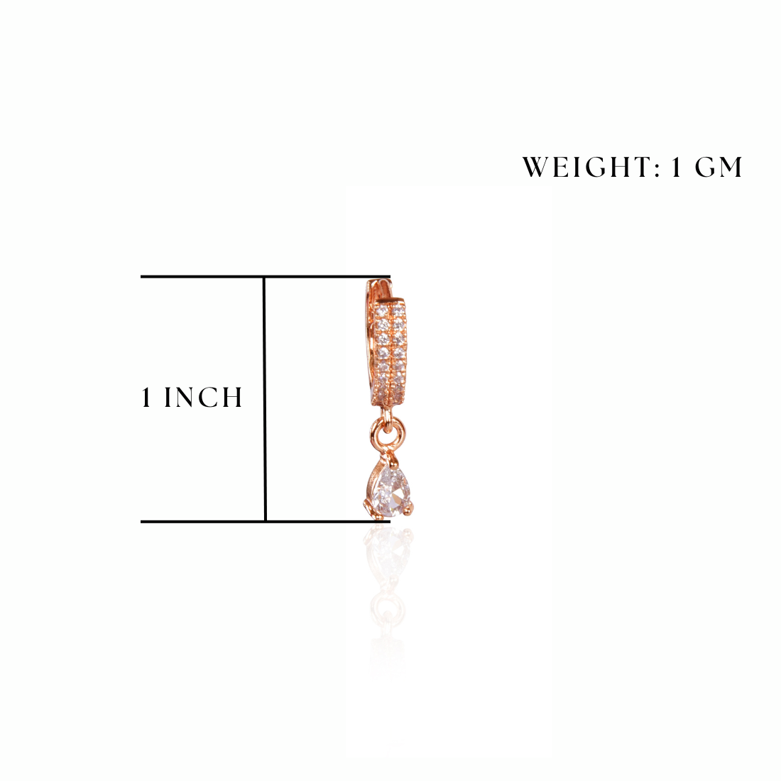 18k Rose Gold Plated Clip On Hoop Earrings, Latest Fancy Stylish Zircon Copper Bali Earrings for Women and Girls