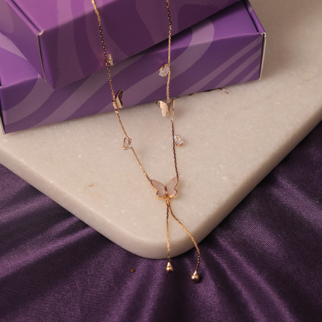 Radiant Butterfly Tassel Necklace