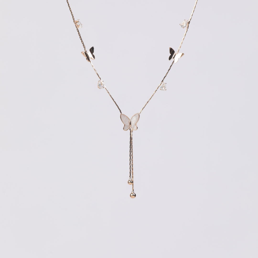 Radiant Butterfly Tassel Necklace